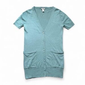 Blue Short Sleeve Cardigan